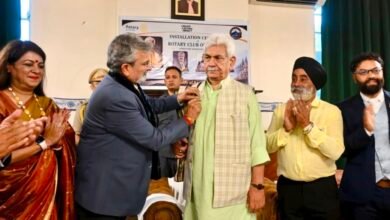 Rotary Club Kashmir event with LG Manoj Sinha addressing youth environment and drug free Jammu Kashmir