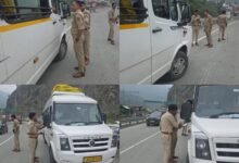 Ramban MVD Drive checking vehicles at Seri Ramban