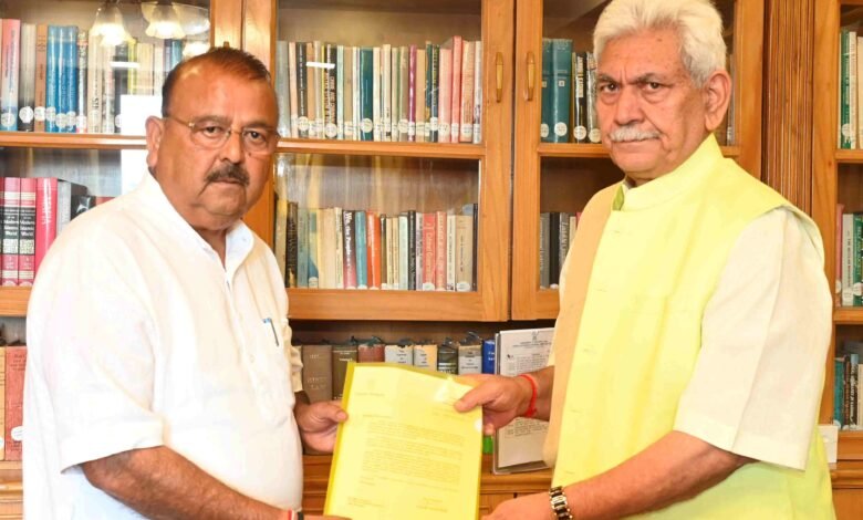 Purmandal Development Works meeting with LG Manoj Sinha and MLA Chander Prakash Ganga