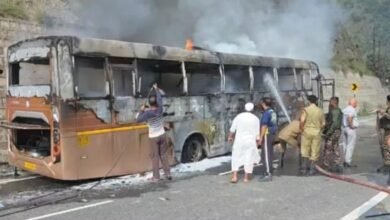 Amarnath Bus Fire involving pilgrims in Ramban