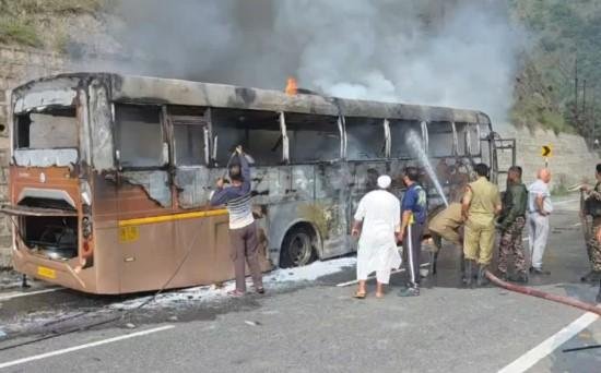 Amarnath Bus Fire involving pilgrims in Ramban