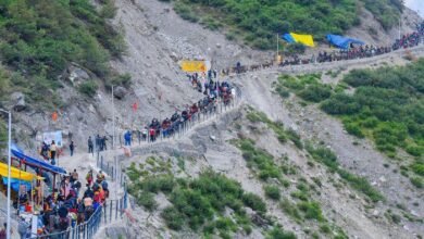 Amarnath Yatra pilgrims leaving Jammu base camp under tight security