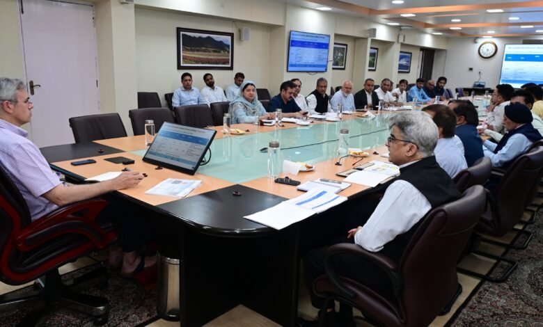 Omar Abdullah reviewing Jammu Kashmir Power Reforms projects and electricity infrastructure