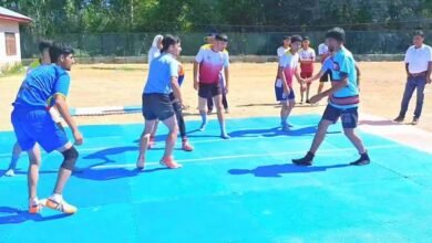 Kulgam Kabaddi Tournament athletes competing under My Youth My Pride