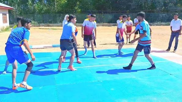 Kulgam Kabaddi Tournament athletes competing under My Youth My Pride
