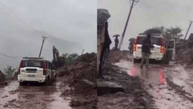 Mian Altaf Convoy after landslide on Jammu Poonch National Highway