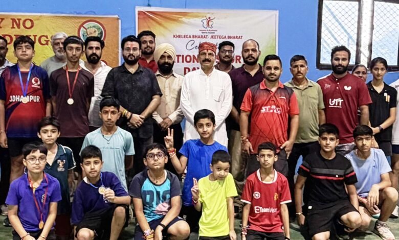 National Sports Day Udhampur Table Tennis event