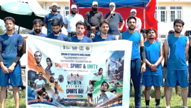 SKUAST Sports Day students volleyball tug of war