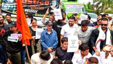 Sportsperson government jobs selection protest in Jammu