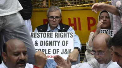 Omar Protest Statement National Conference BJP