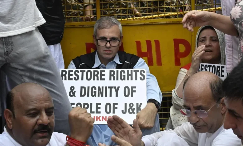 Omar Protest Statement National Conference BJP